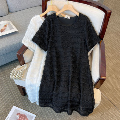 120-350斤の大きいサイズの婦人服の卸売りの太った妹の2023夏のフランスのレースのワンピースのまっすぐな筒の中で長いスカート