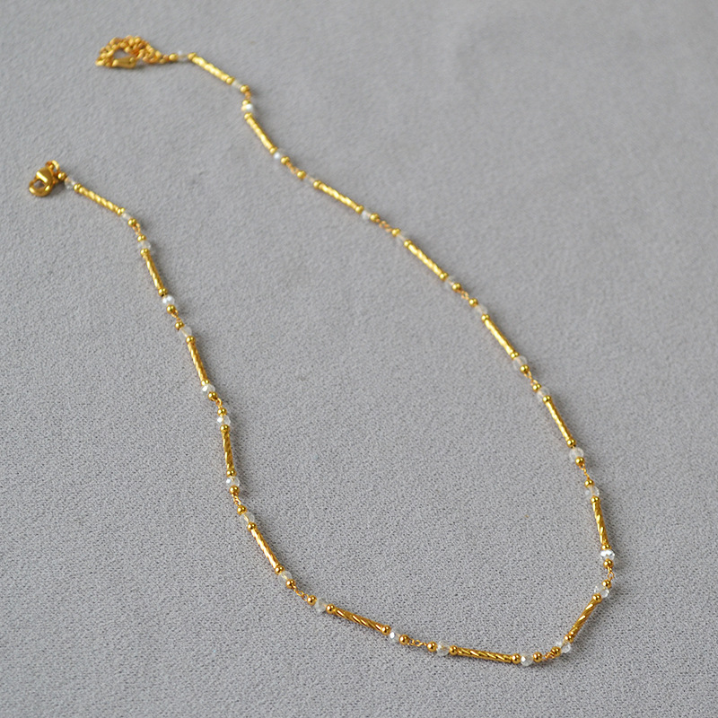 Copper, Brass Material Women's Copper Brass Beaded Solid Color Necklace Brass Jewelry