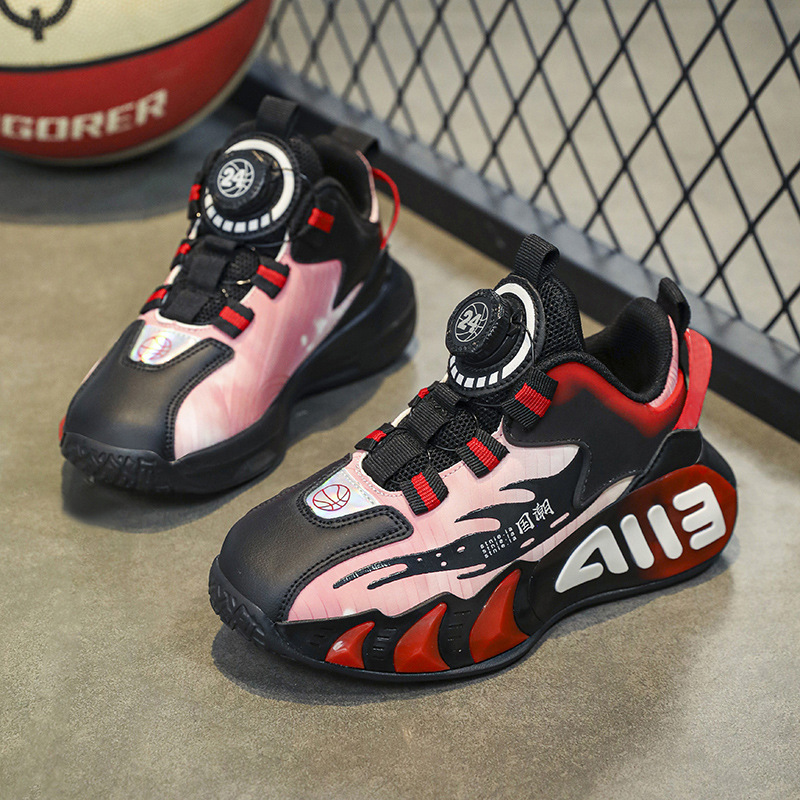 Zapatos infantiles de primavera y otoño, zapatos de baloncesto transpirables, zapatos de corrida de moda para niños grandes