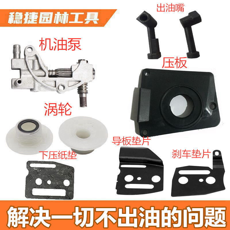 油锯配件机油泵涡轮52/58/59汽油锯伐木锯机油泵涡轮链条供油泵