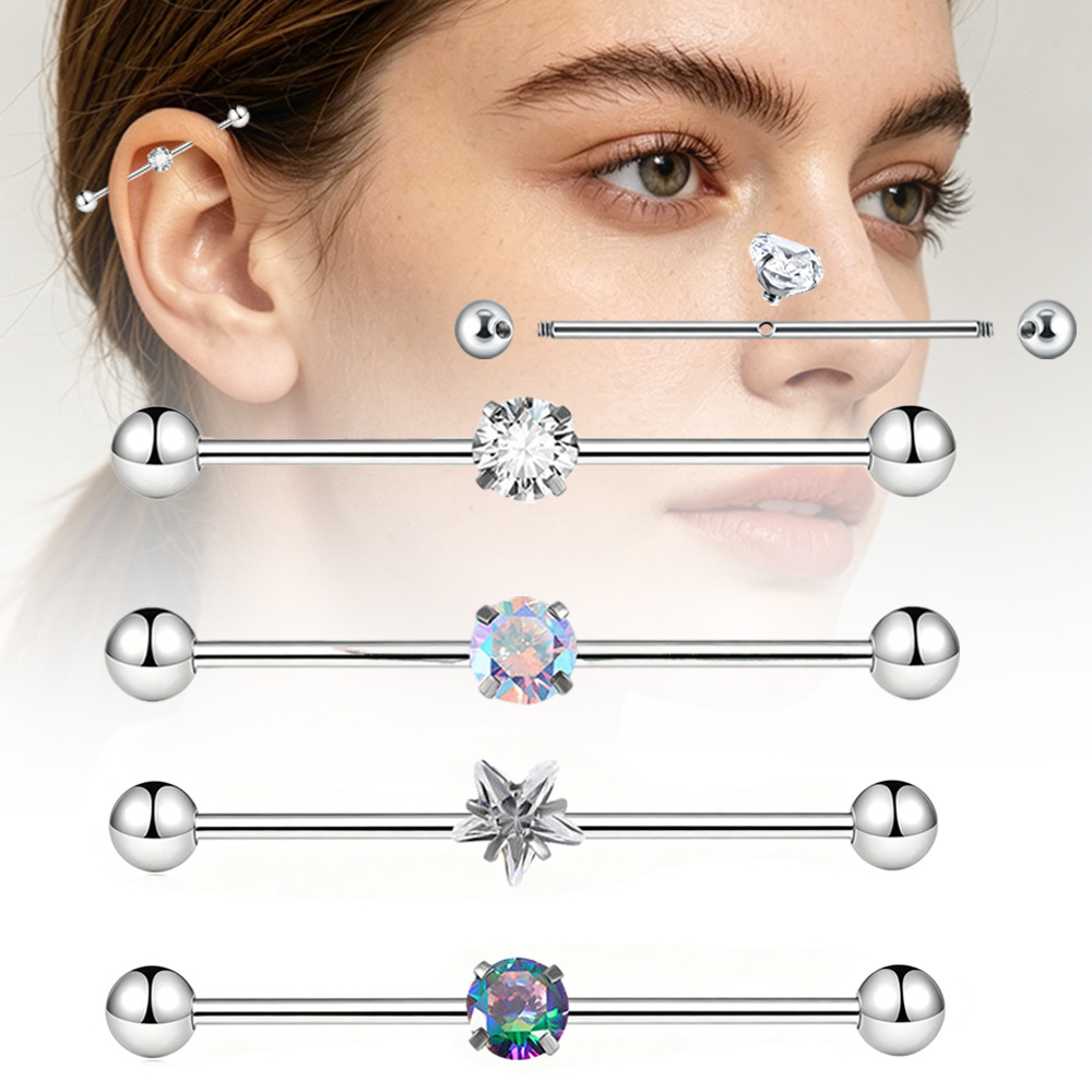 16G labret stud size and finish detail
