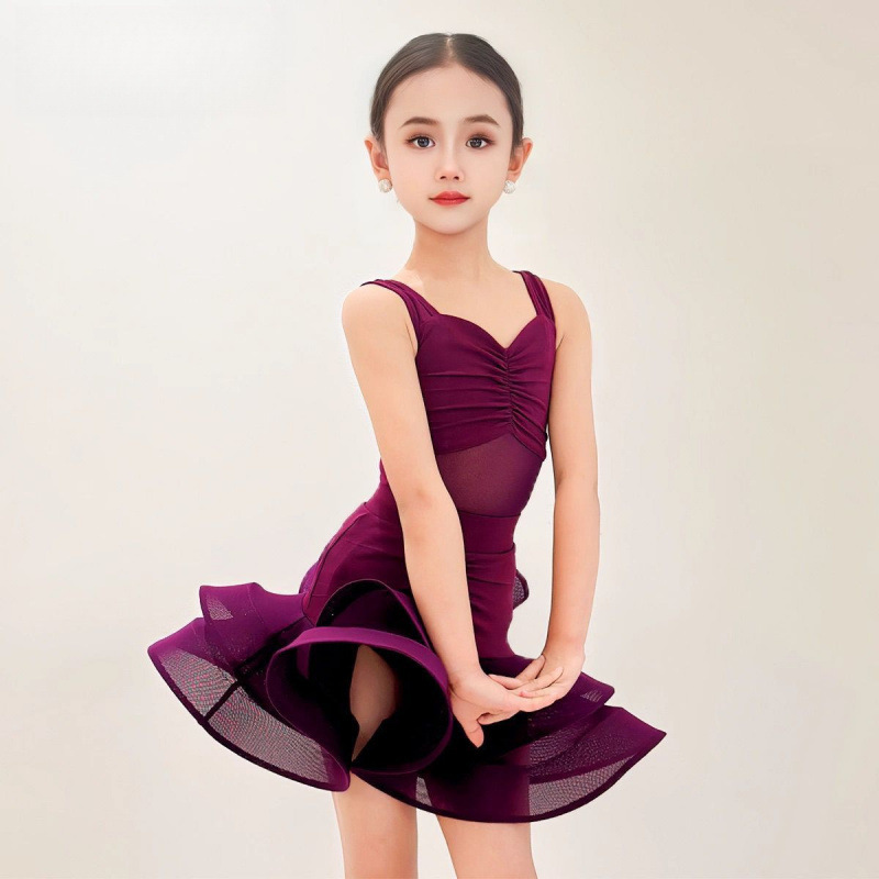 儿童拉丁舞练习服2025新款拉丁舞服女童高端练功服少儿拉丁舞蹈服|undefined