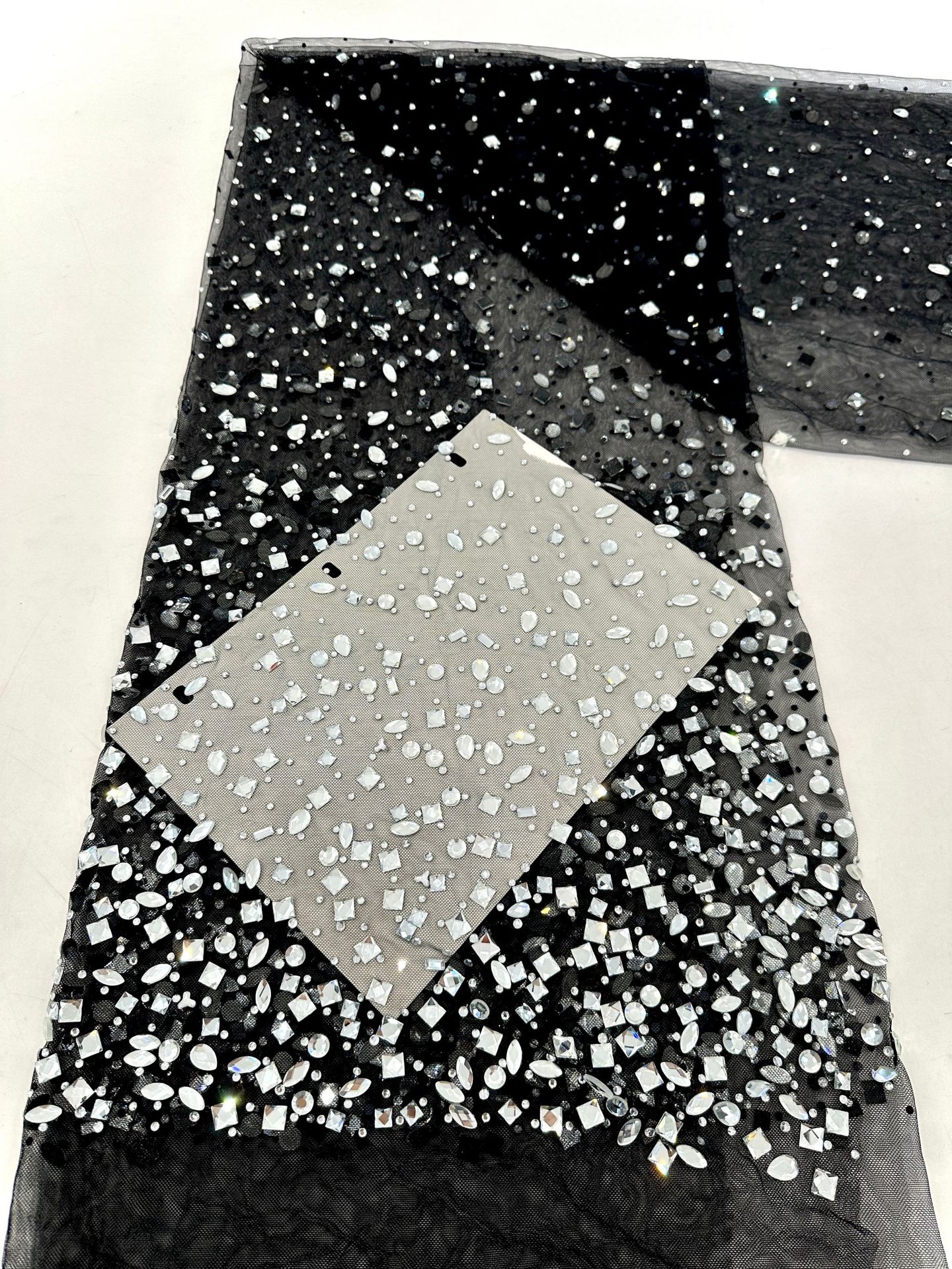 Comercio exterior transfronterizo nuevo vestido de novia tejido de moda completo degradado malla de diamantes calientes tejido de traje de alta calidad