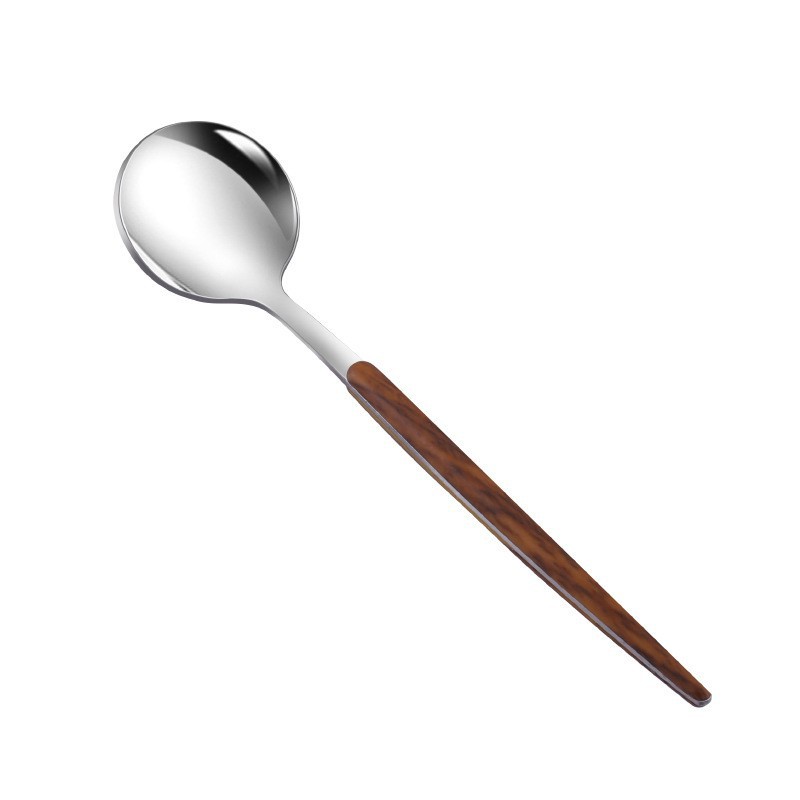 손잡이가 달린 나뭇결 티스푼