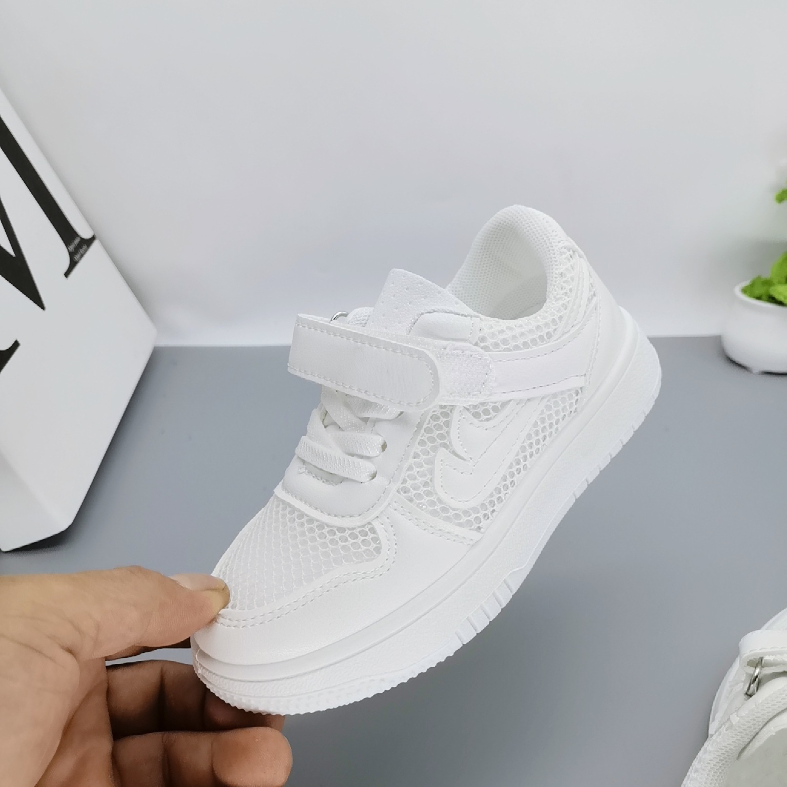 6 de junio niños zapatos blancos zapatos de campus para niños zapatos blancos zapatos deportivos niñas zapatos transpirables botones zapatos de tablero