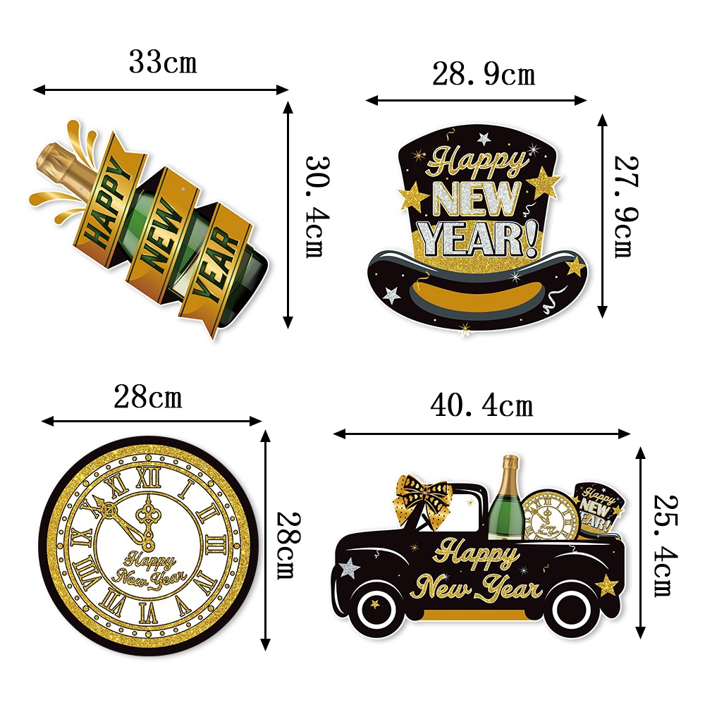 Europeo y americano nuevo día de Año Nuevo decoración de fiesta de año nuevo puerta colgante feliz año nuevo colgante suministros de decoración de Año Nuevo