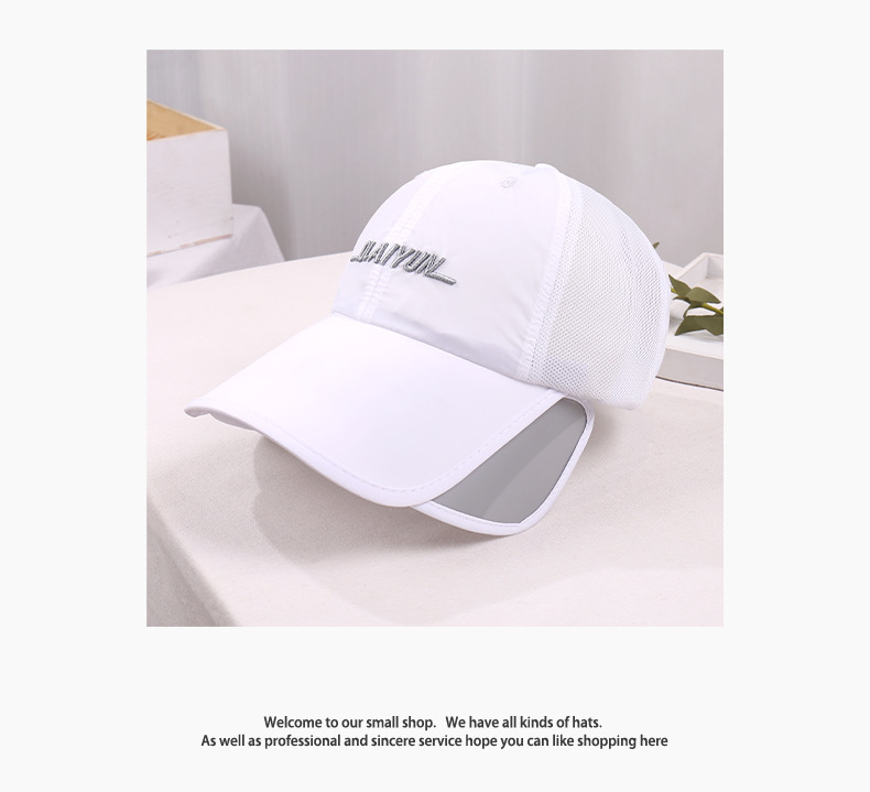 Quick-dry Baseball Cap With Retractable Brim Uv Protection Hat_voghion.com
