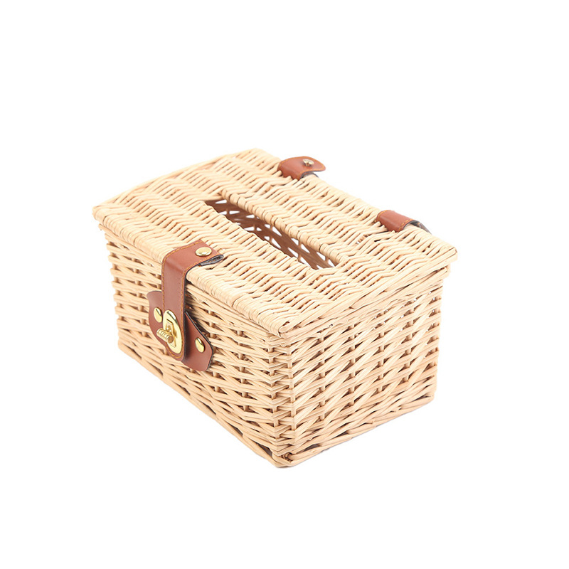 Yiran Willow multifuncional caja de pañuelos creativo dormitorio sala de estar caja de almacenamiento de control remoto hotel restaurante servilleta cartón