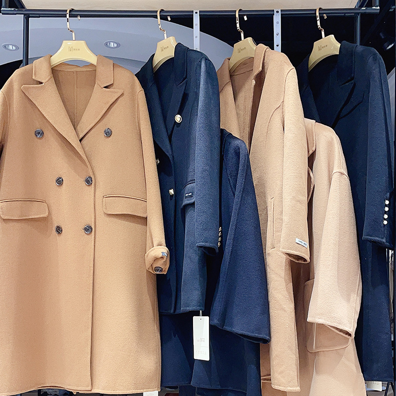 冬装拿货品牌折扣女装尾货直播货源C双面羊绒大衣K当季新款毛呢