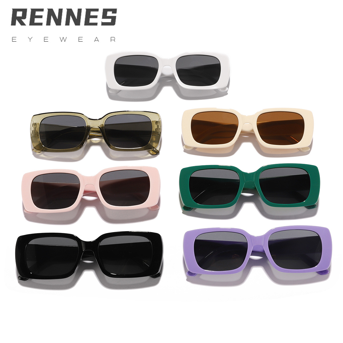 Gafas de sol a prueba de rayos UV al aire libre del todo-fósforo de la moda cuadrada retro de acrílico al por mayor de los niños