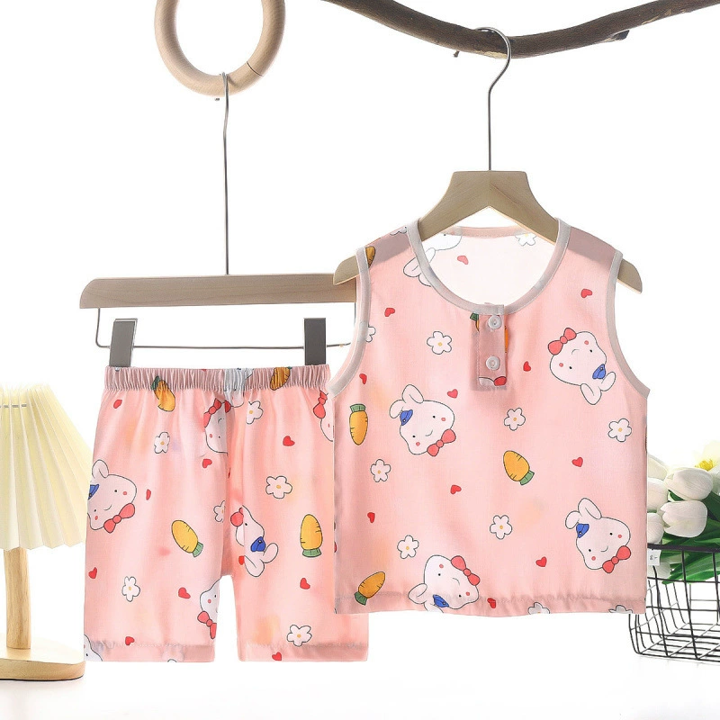 Summer children's vest, set for men and women, shorts, pijama