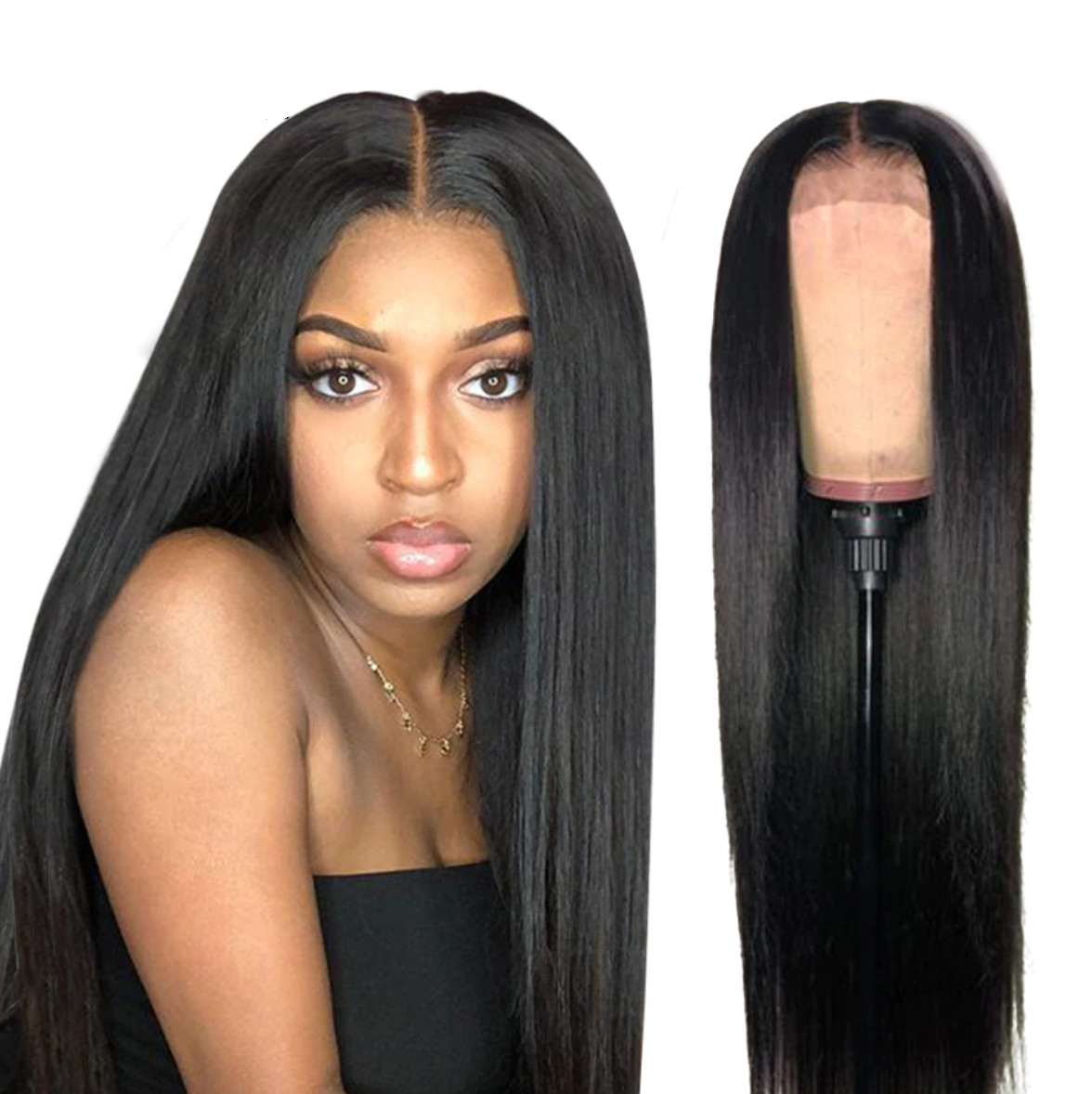 Amazon's new front lace wig European and...