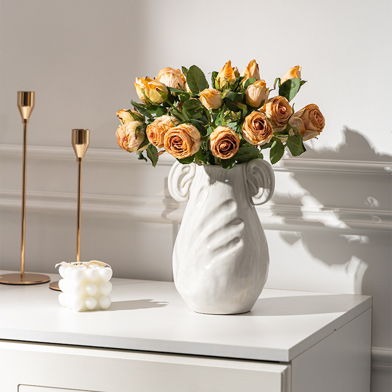 Advanced Sense Ceramic Vase Office Entrance Decoration Living Room Flower Arrange Home Accessories Bloemen Deko Decoratie Blumenstrauß_voghion.com