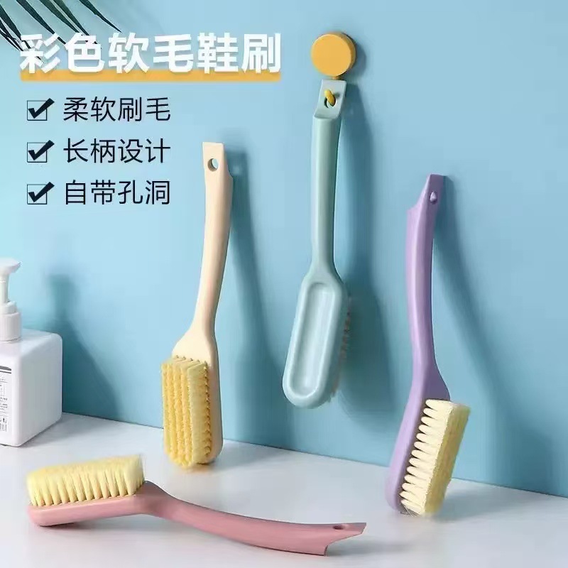 Long-Handled Shoe Brush, Hangable Household Shoe Cleaning Brush, Multi-Functional Plain Cleaning Brush That Does Not Damage Shoes, Soft Bristle Brush for Bathroom
