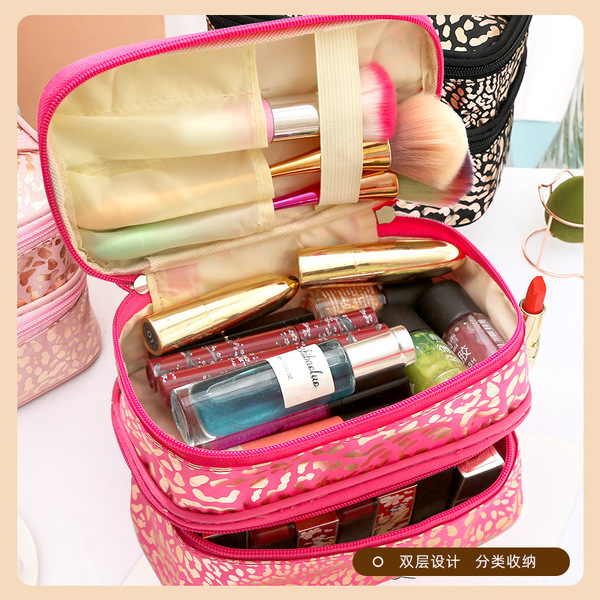 double-layer handheld cosmetic bag