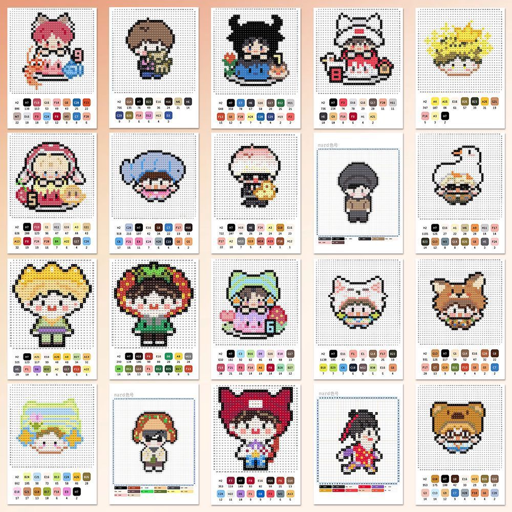 128 diez cuentas de mano Qitian dibujos de frijol dopamina dibujos de dibujos animados pegatinas juveniles DiDi cuaderno impermeable