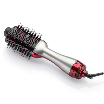 跨境亞馬遜爆款多功能熱風梳負離子吹風梳卷直兩用吹風機工廠直銷