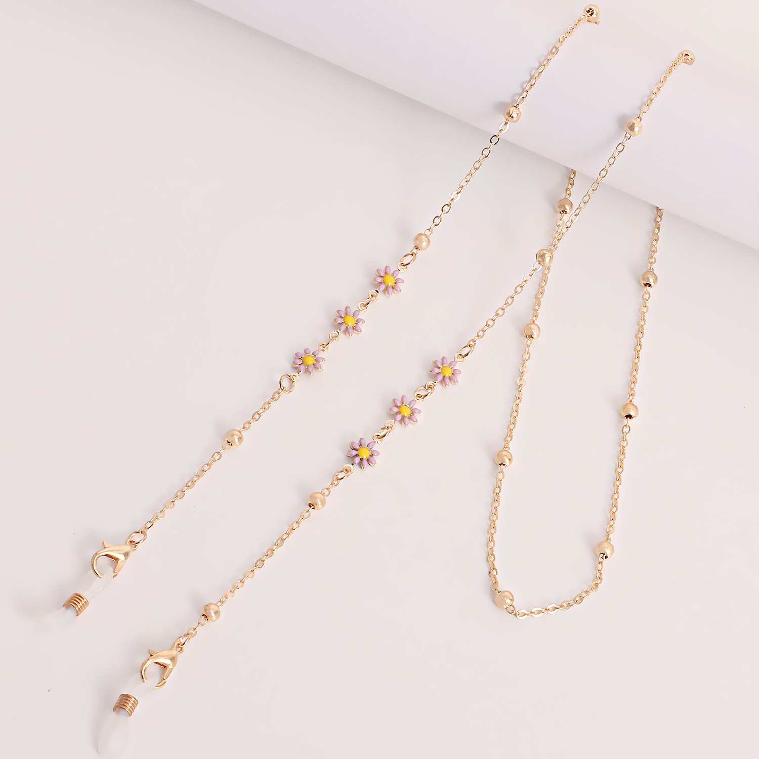 Daily Occasion Fashion Flower Colorful Oil Female Mask Eyeglasses Chain