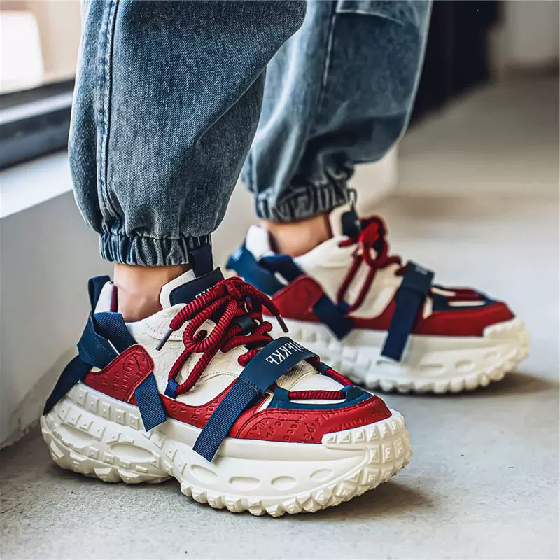 5СМ увеличенная пена подошва dad shoes для мужчин 2025 лето стройный универсальные спортивные и повседневные обувь широкая подошва мужская обувь