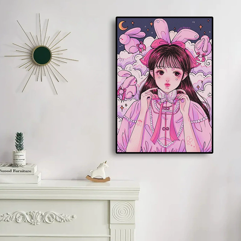 Диамантенная живопись кристаллическая фарфоровая мультяшная девочка handmade алмазная живопись 5D мозаика декоративная картина новая модель