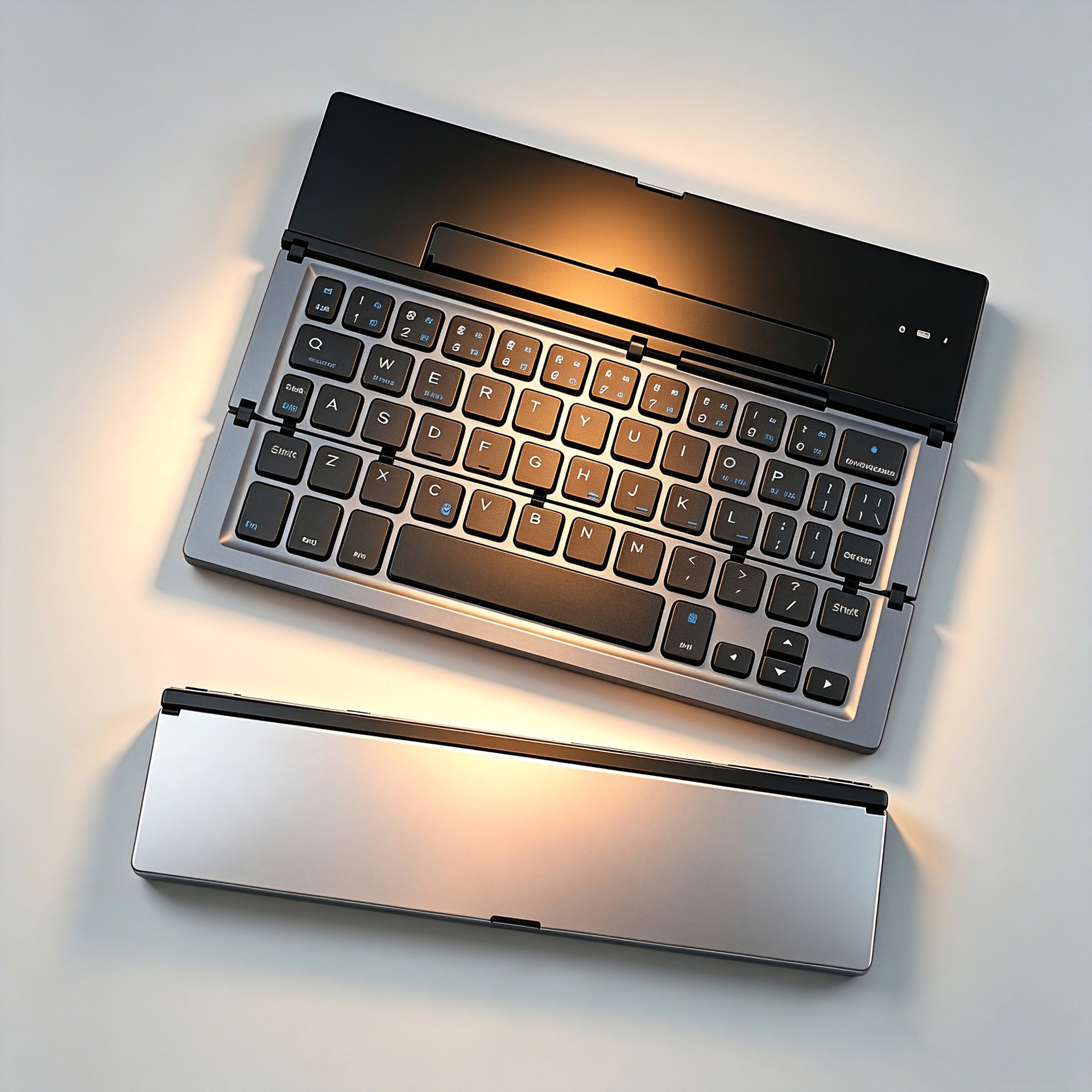 New cross-border wireless Bluetooth folding keyboard stand for tablets, phones, iPads, and laptops.