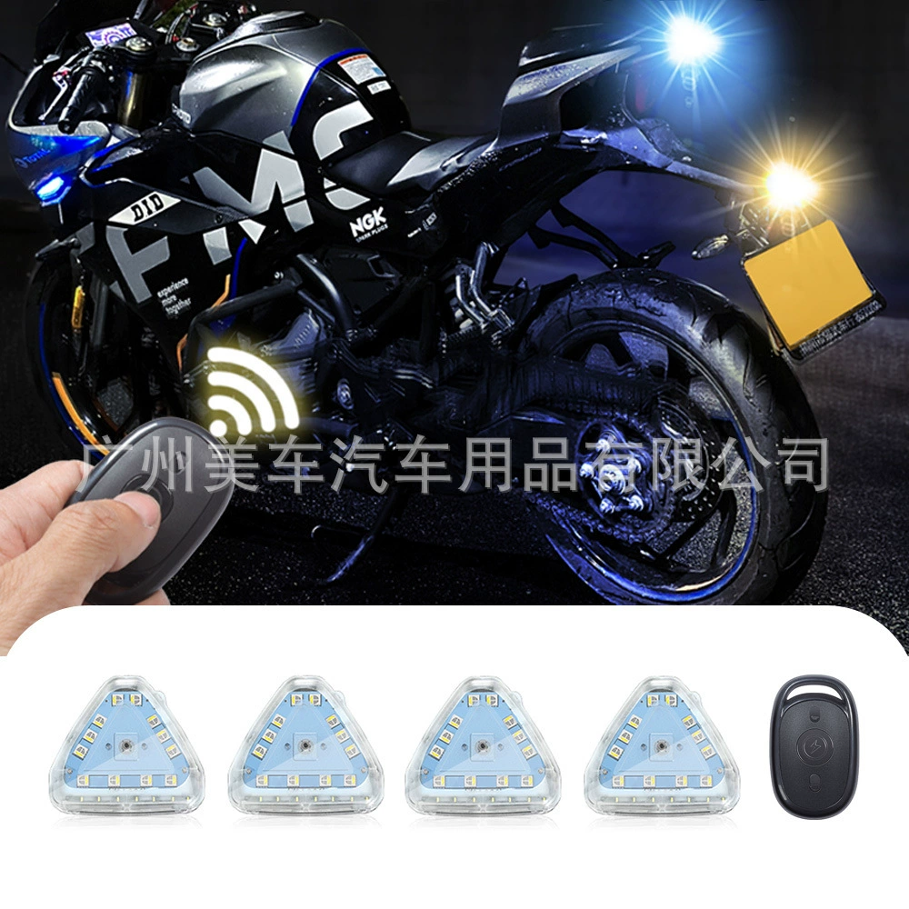 Магнитный подсветка Красочный беспроводной пульт дистанционного управления светодиодный треугольный фонарь Flash Light Многомодный мотоцикл светодиодный сигнальный свет