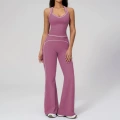7028 vest + 7028-2 wide-leg pants—fig purple