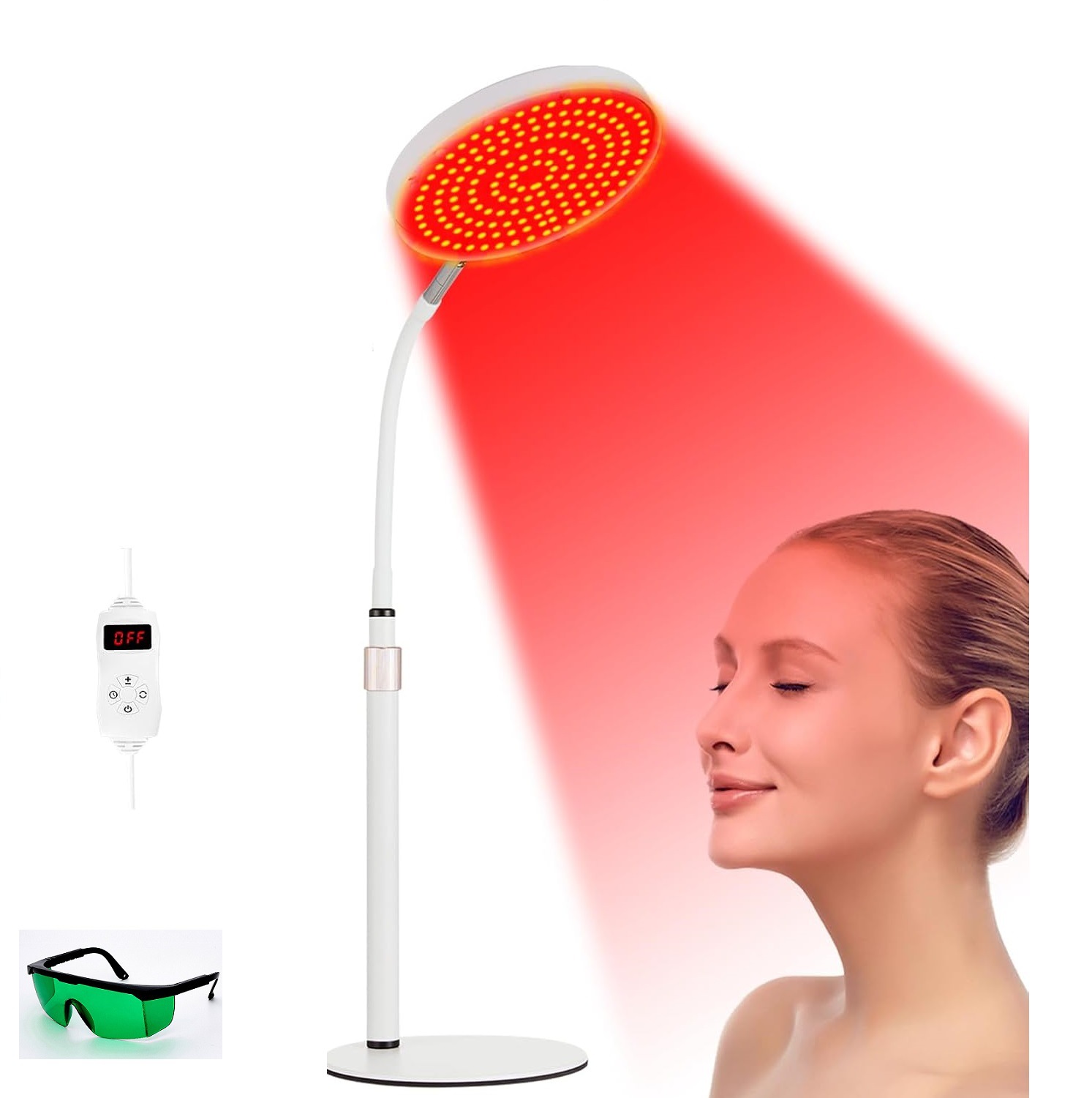 Luz infrarroja roja de 660850nm para rejuvenecimiento de la piel, reparación de belleza, curación, alivio del dolor, lámpara de terapia inteligente temporizada para uso doméstico.