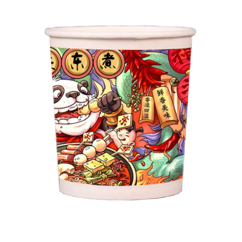 Taza de papel desechable Kandong hervir taza de papel tazón de papel embalaje taza de envasado string barril para llevar embalaje comercial con cubierta