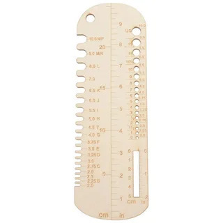 Amazon Sock Ruler Knitting Crochet Calcetines Medidor de aguja Herramientas de tejido Madera
