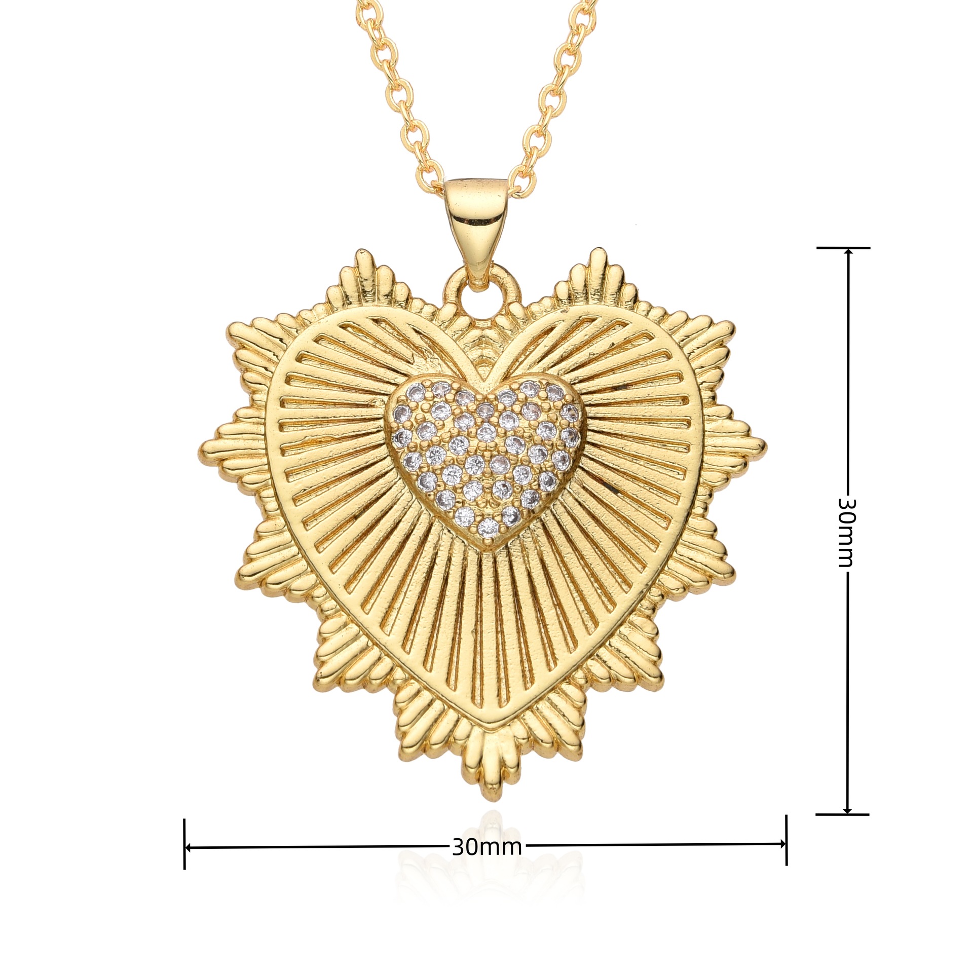 8g Weight 18K Gold Plated Plating Material Copper Pendant Material Pendant Necklace Classification Copper Chain Material 1 Piece Quantity Date, Tea Party Occasion Copper Material Heart Shape Pattern Women's Gender Sweet, Simple Style Style Copper 18K Gold Plated Heart Shape Pendant Necklace 9