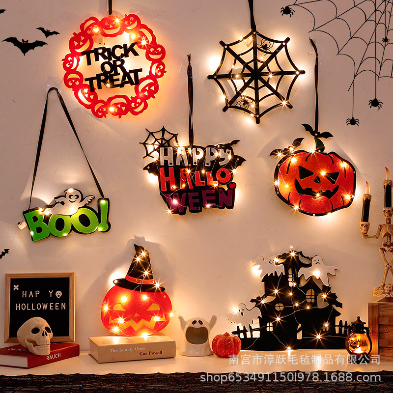 Halloween Decoration Door Hanging Window Atmosphere Pendant Pumpkin Lantern Shopping Mall Bar Party Scene Layout Shooting Props