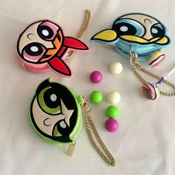 In Stock Japanese Powerpuff Girls Embroidered Coin Purse Cartoon Cute Keychain Pendant Bag Small Item Storage Bag In Stock Japanese Powerpuff Girls Embroidered Coin Purse Cartoon Cute Keychain Pendant Bag Small Item Storage Bag