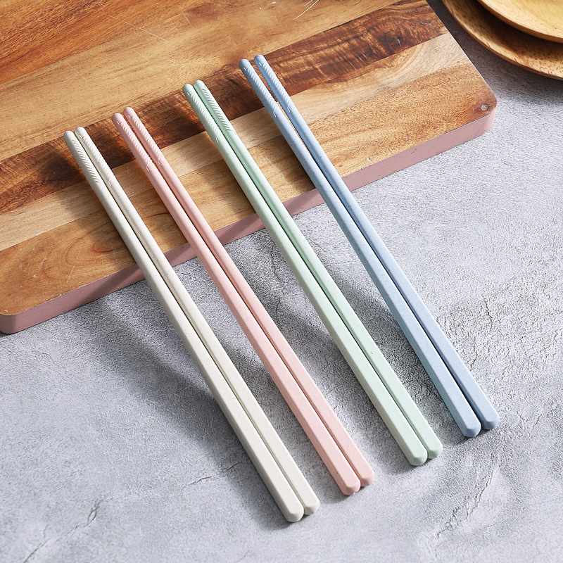 Wheat Straw Creative Japanese Wheat-flavored Chopsticks Home Set Hotel Plastic Hot Pot Japanese Chopsticks Gift Box
