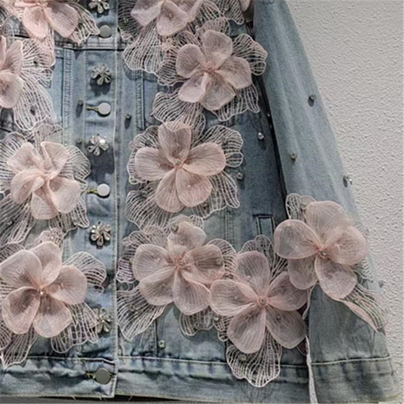 2026 suave mariposa diamante chaqueta vaquín cuentas de clavos chaqueta suelta primavera plegable para vestir vaquín versátil chaqueta de mujer