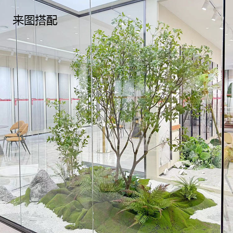 Árbol de arce verde artificial árbol de arce verde gran decoración interior árbol artificial sala de estar piso paisaje Nórdico ins planta verde Arce rojo