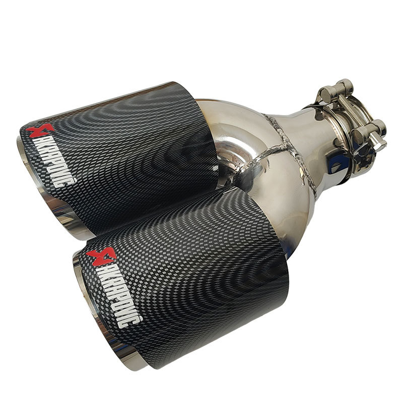 Hot-Selling Car Modification Ak Scorpion Logo Water Transfer Printing Y-Type Dual Exhaust Tip 63*89 Dual Exhaust Tip