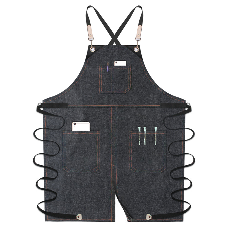 Transfronterizos Amazon delantal vaquero nuevo barbero vestido de trabajo barista delantal al por mayor un envío gratuito