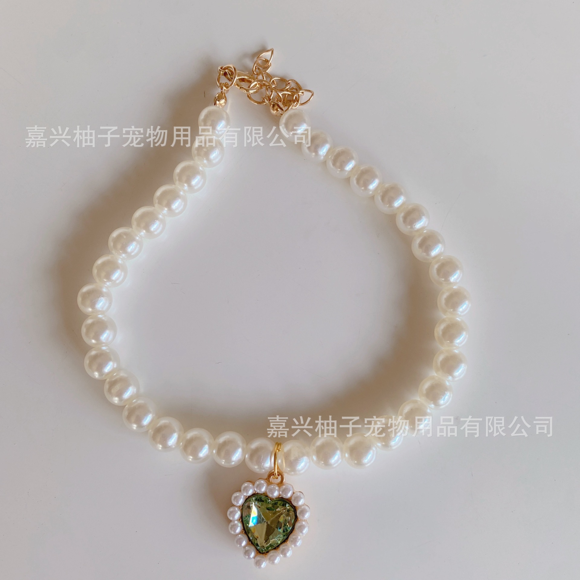 Collar para mascotas, gato, collar de perlas, collar de perro, collar, colgante de amor retro, adornos de cuello lindo para gatos y perros