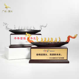 2026龙舟奖杯水晶龙舟纪念品赛龙舟比赛奖杯金银奖杯厂家直销