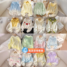 十三行秋冬装新款清新甜美糖果系外套卫衣女韩版品牌女装批发货源