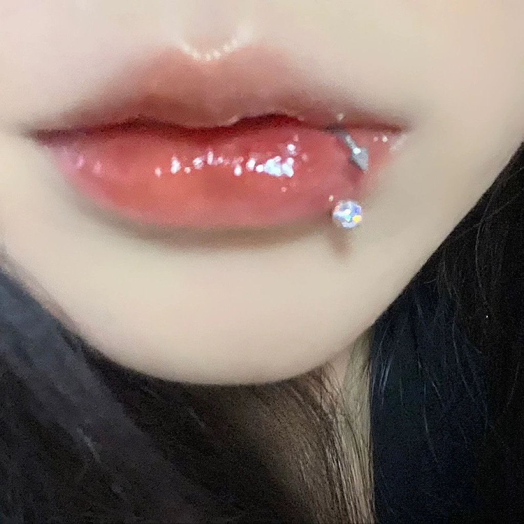 Lip Piercing Barbell, 1.2 mm Gauge, Lengths 8 / 10 / 12 mm, Crystal Top