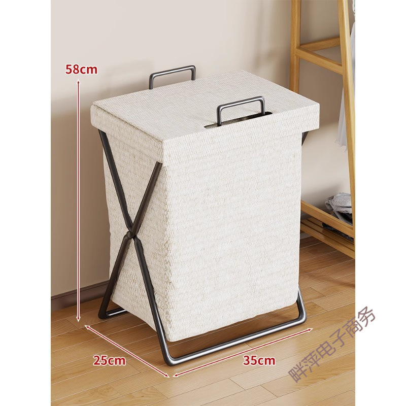 Foldable Laundry Basket, foldable bedroom storage bin, fabric hamper with side sock pocket, multi-size