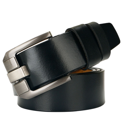 Men's yellow cowhide pin buckle belt Whole piece of retro cowhide Japanese buckle yellow cowhide Korean version versatile belt wholesale