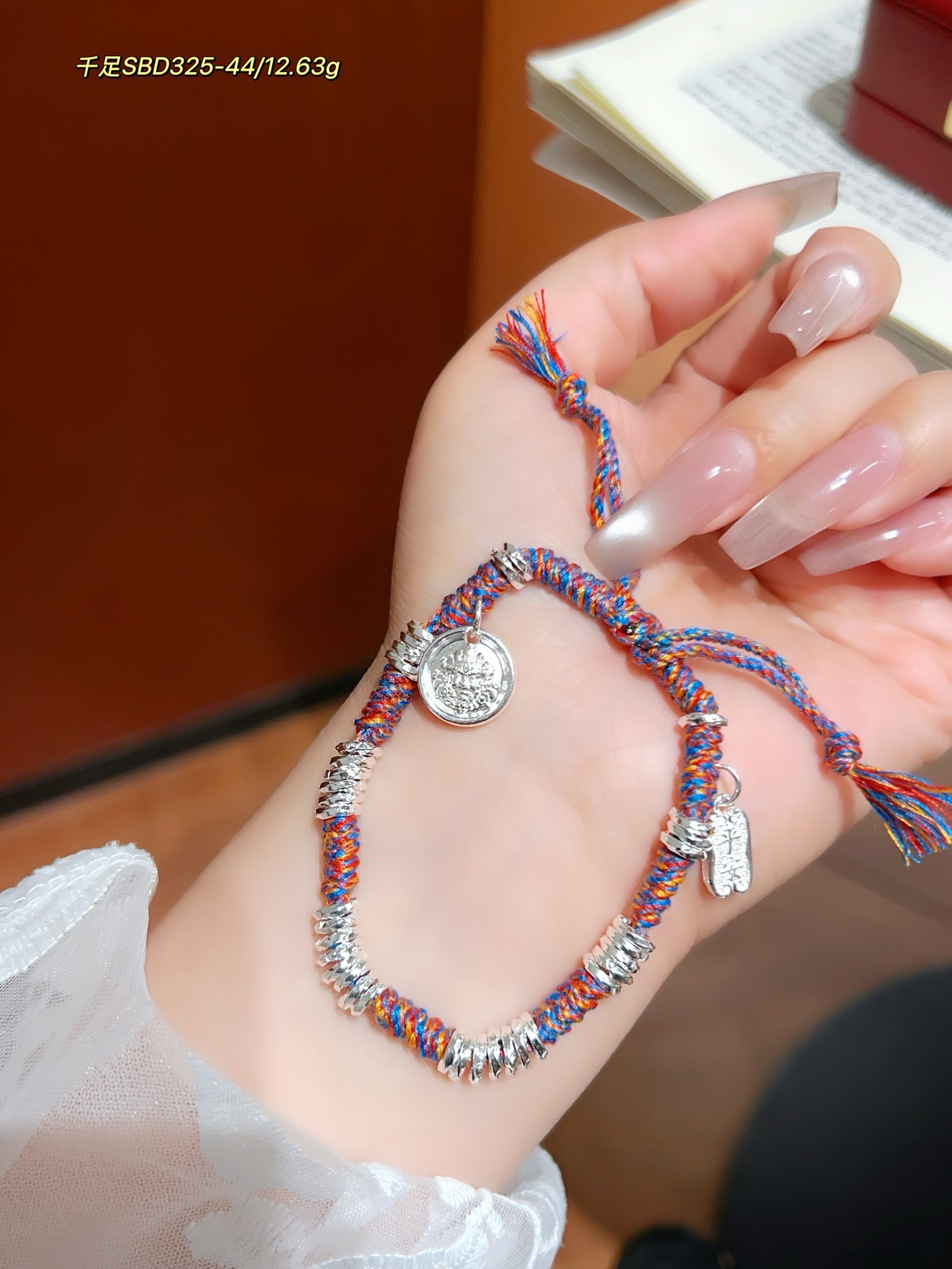 999 pulsera de alambre de plata de pie pulsera tejida de hilo arcoíris de bricolaje año de nacimiento cuerda de mano de plata rota para novia regalo de madre