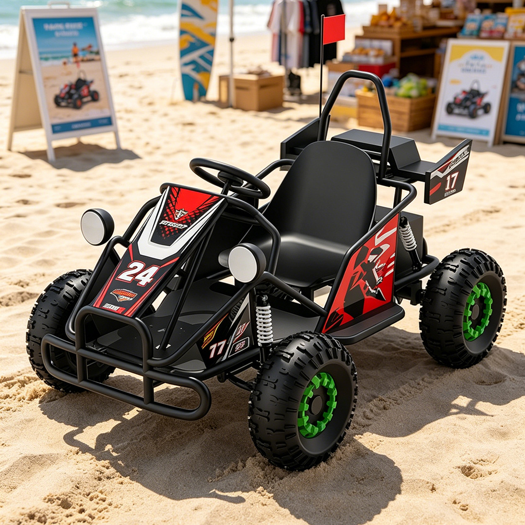 Kart de carretera eléctrico de dos personas para adultos elegante versión de gasolina de cuatro ruedas de combustible de playa equipos de juegos para niños