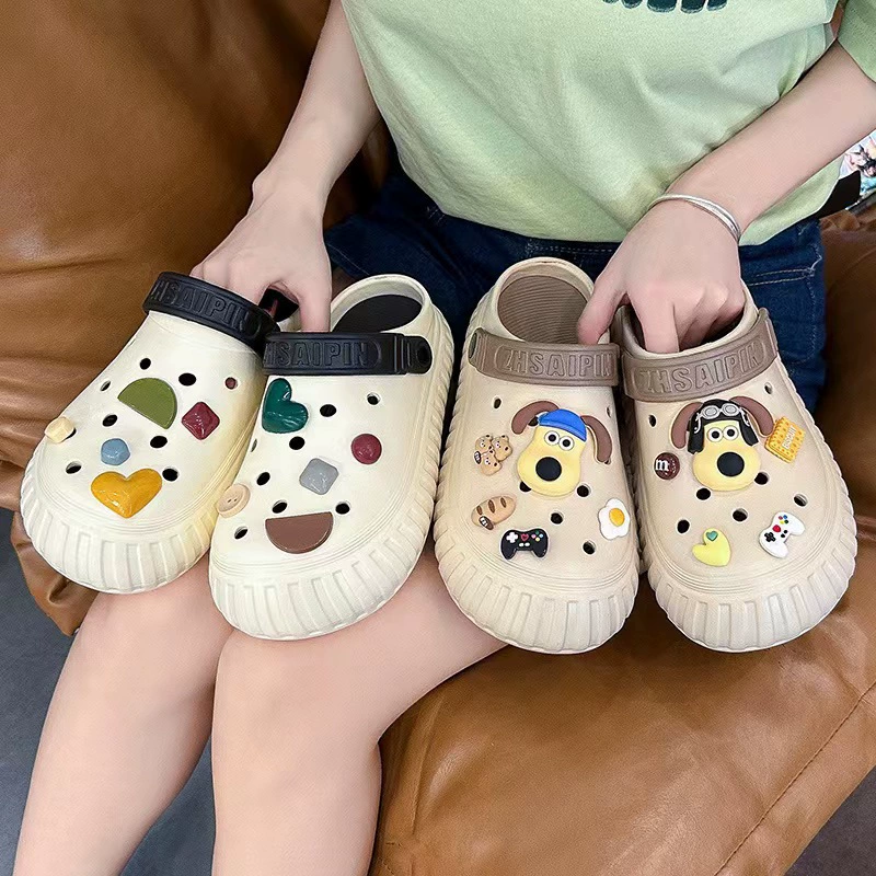 Пещерные туфли для женщин носят новый летний мультфильм милый толстый дно, чтобы наступить на фекалии