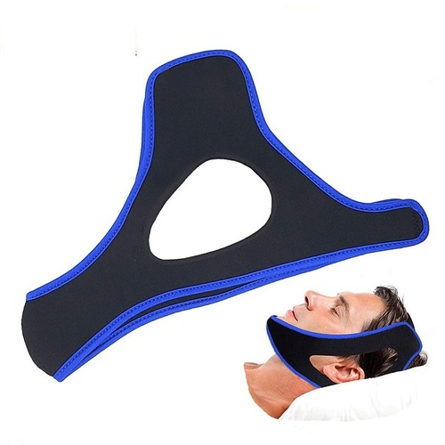 Anti-snoring gadget bandage snore stopper diving material triangle belt auxiliary device for snoring, turning over and mouth breathing correction