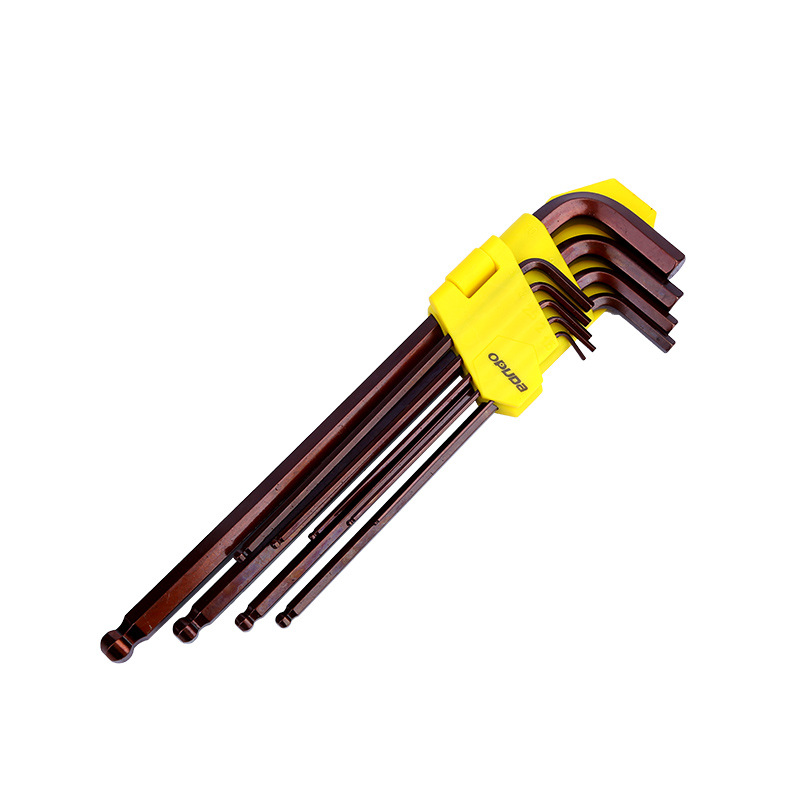 Opod llave alargada agujero medio patrón mate llave 9 piezas sola cabeza de bola hexagonal llave traje