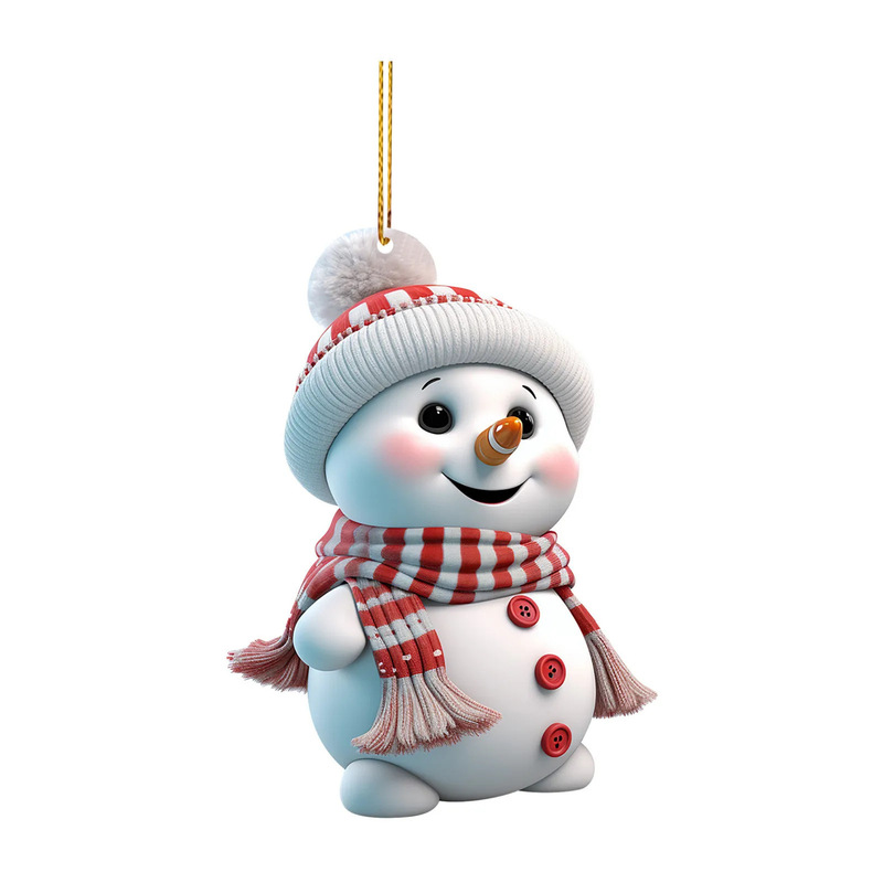 クロスボーダー新製品かわいい漫画クリスマス雪だるま車吊りホームクリスマスツリー装飾品ペンダントクリスマス装飾|undefined